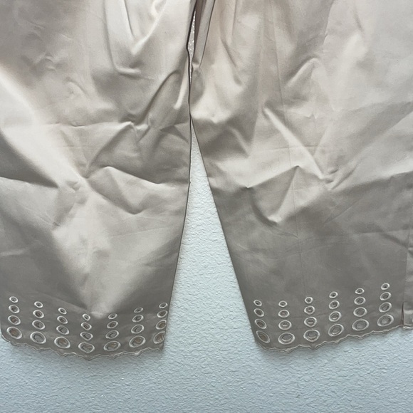 Jones New York Stretch Signature Petite 14P Cream Colored Eyelet Dress Pants - Picture 6 of 9